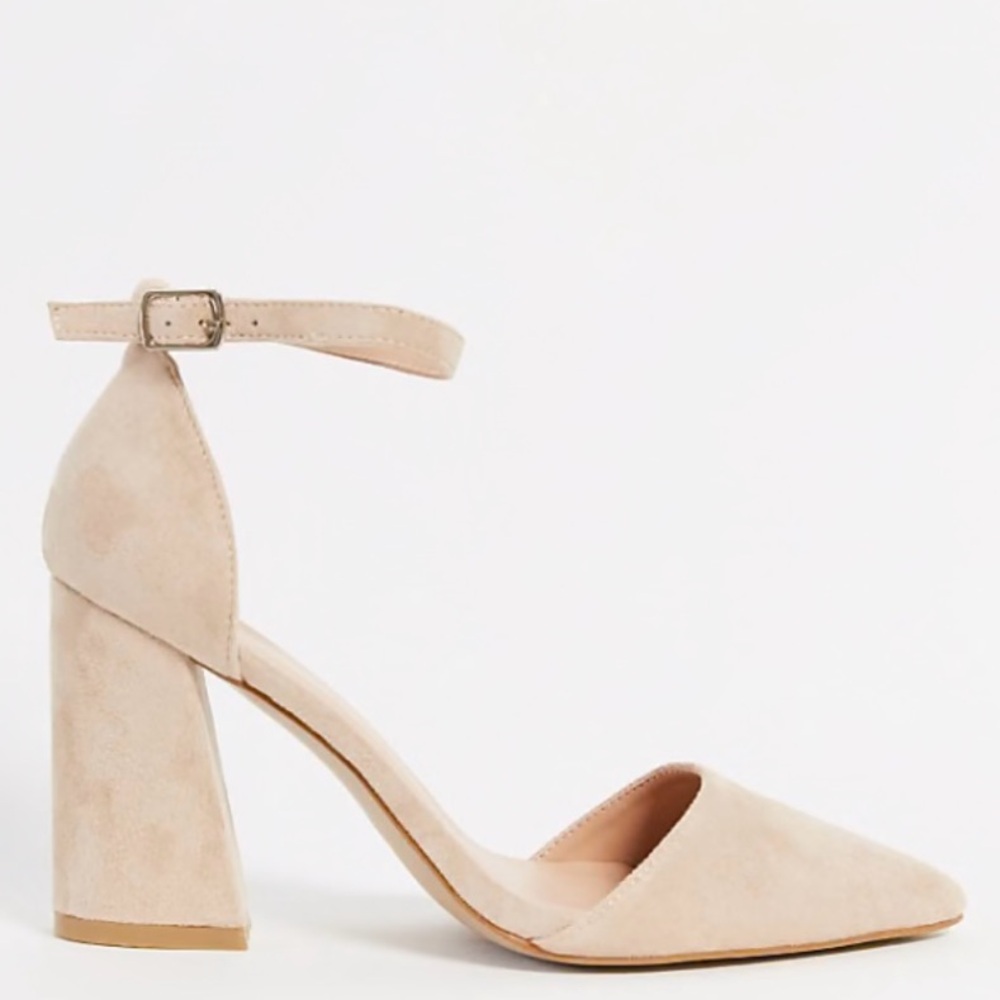 ASOS Glamorous Wide Fit Block Heeled Pumps